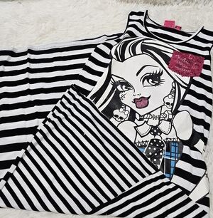 Monster High by Mattel 2013 Frankie Stein White Stripe Pocket Stretch Dress XL